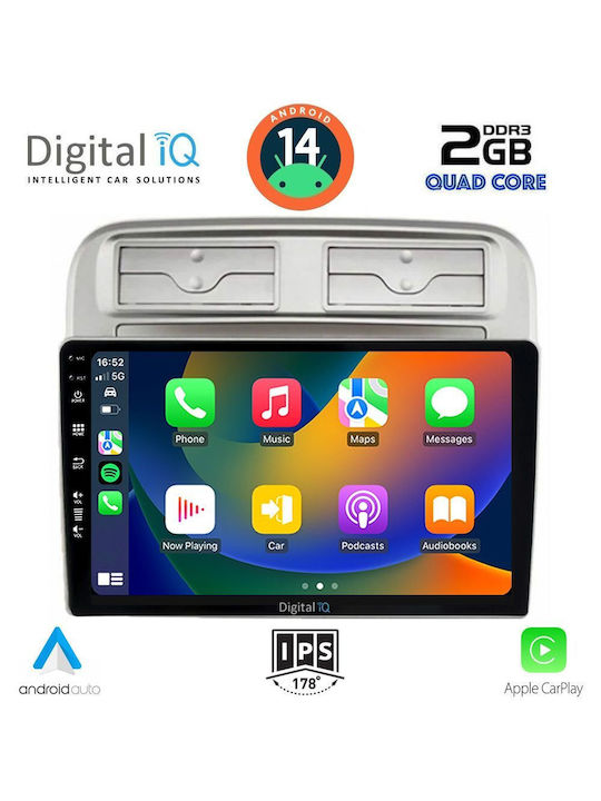 Digital IQ Car Audio System for Fiat Grande Punto 2005-2012 (Bluetooth/USB/AUX/WiFi/GPS/Apple-Carplay/Android-Auto) with Touch Screen 9"