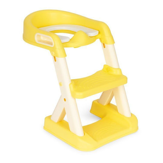 Ecotoys Toddler Toilet Seat With Footrest Handles And Yellow Cushion