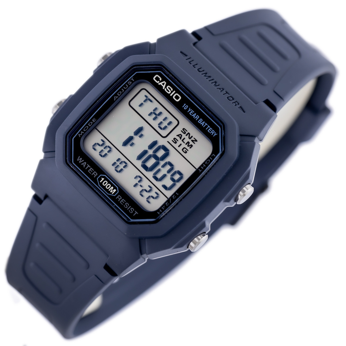 thumbnail image 2 of Casio W800H-2AV Illuminator Sport Watch – 100M WR, 10-Year Battery, Digital, Blue 2 of 3