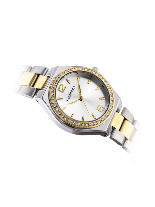 Perfect Women's Watch 34mm Battery with Gold Metal Strap S390-05 zp544e + Box