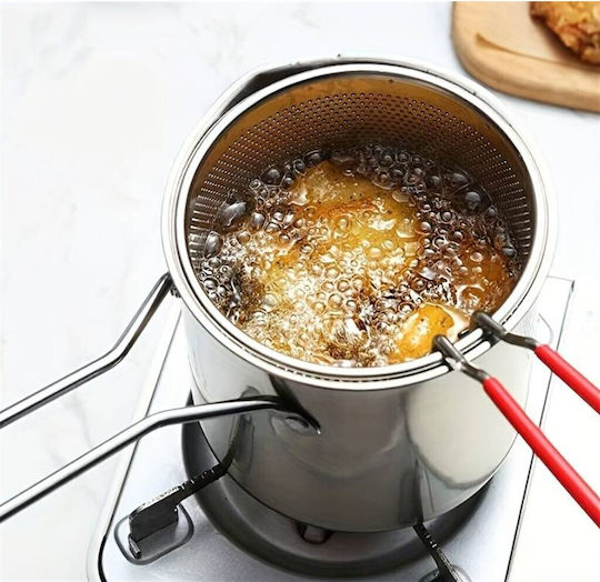 Deep Fryer Zola Stainless Steel Multifunctional Removable Sieve Solid Handle Diameter 13 Cm S
