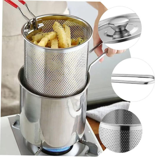 Deep Fryer Zola Stainless Steel Multifunctional Removable Sieve Solid Handle Diameter 13 Cm S