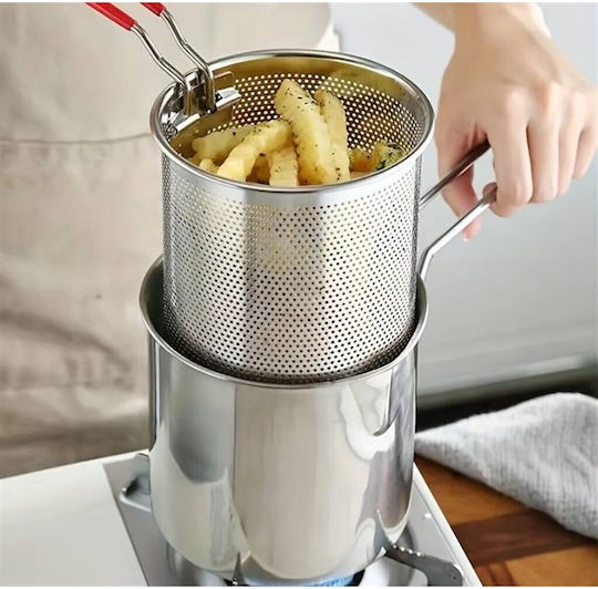 Deep Fryer Zola Stainless Steel Multifunctional Removable Sieve Solid Handle Diameter 13 Cm S
