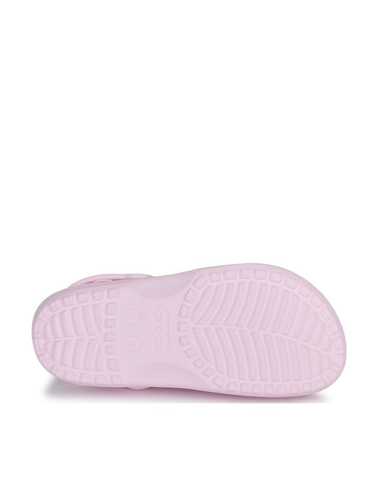 Crocs Classic Floral Γυναικεία Σαμπό Ροζ