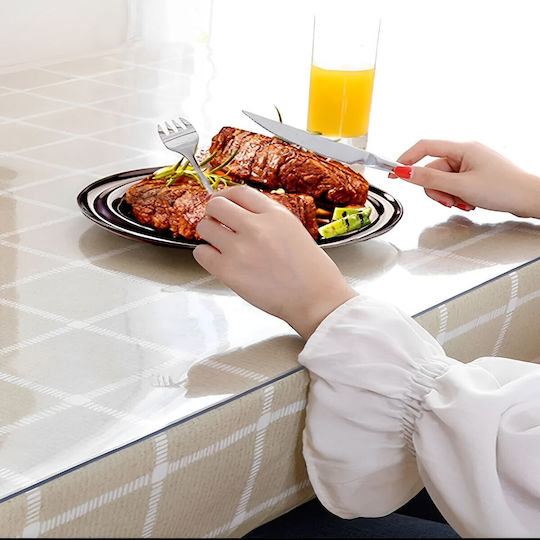Transparent Silicone Tablecloth 100x100 Cm Thickness 1.2 Mm Glass-like Appearance