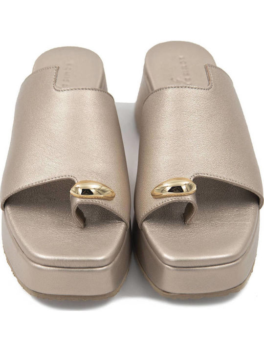 Platforme Dama De Vară Tip Slip On Auriu C79-Auriu