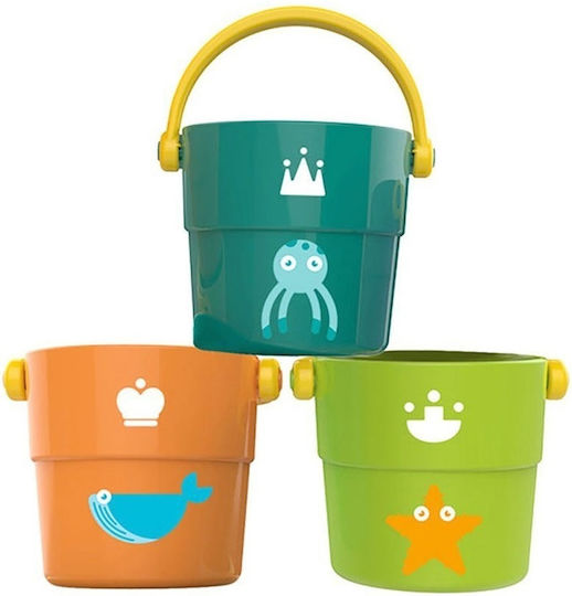 Set de joacă 3 găleți copii 1 an+ apă sau nisip plastic multicolor