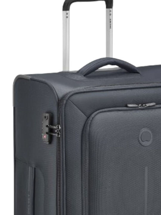 Delsey Caracas Medium Fabric Suitcase Black With 4 Wheels Height 68cm