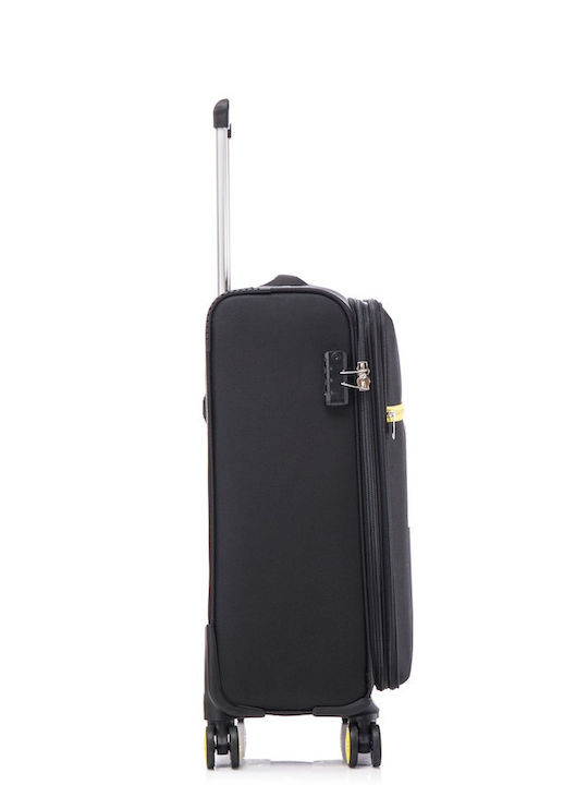 Cardinal Oblivion Large Travel Suitcase Fabric Black-yellow with 4 Wheels Height 70cm 5100/70