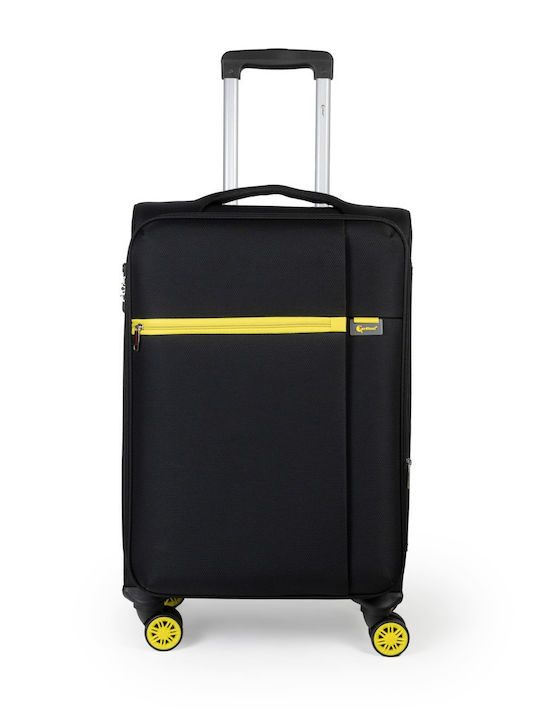 Cardinal Oblivion Large Travel Suitcase Fabric Black-yellow with 4 Wheels Height 70cm 5100/70