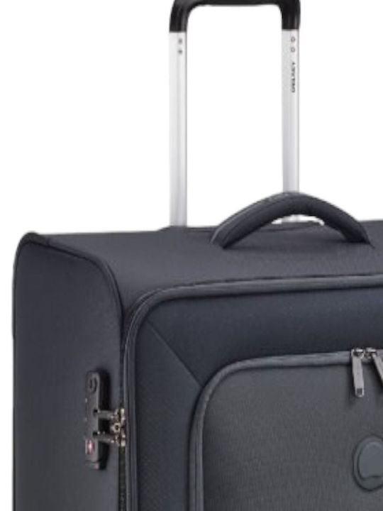 Delsey Caracas Μεγάλη Βαλίτσα Ταξιδίου Υφασμάτινη Black με 4 Ρόδες Ύψους 78εκ.