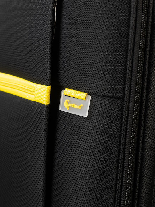 Cardinal Oblivion Large Travel Suitcase Fabric Black-yellow with 4 Wheels Height 70cm 5100/70