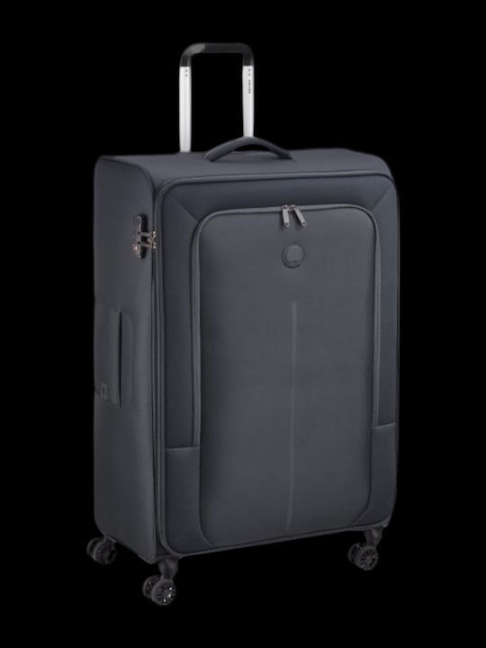 Delsey Caracas Μεγάλη Βαλίτσα Ταξιδίου Υφασμάτινη Black με 4 Ρόδες Ύψους 78εκ.