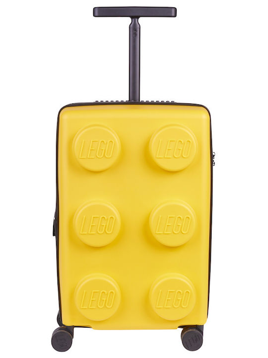 LEGO Brick Cabin Hard Bright Yellow Suitcase With 4 Wheels Height 56cm