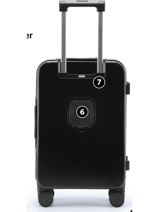 Nautica Valiză de Călătorie de Cabină Dura Neagră cu 4 Roți Înălțime 55cm
