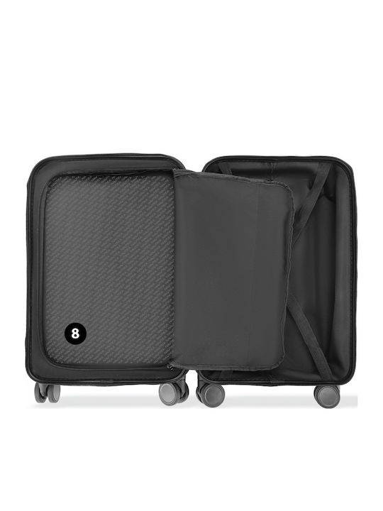 Nautica Valiză de Călătorie de Cabină Dura Neagră cu 4 Roți Înălțime 55cm
