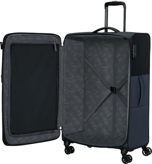 American Tourister Μεγάλη Βαλίτσα Ταξιδίου Black / Grey με 4 Ρόδες Ύψους 77εκ.