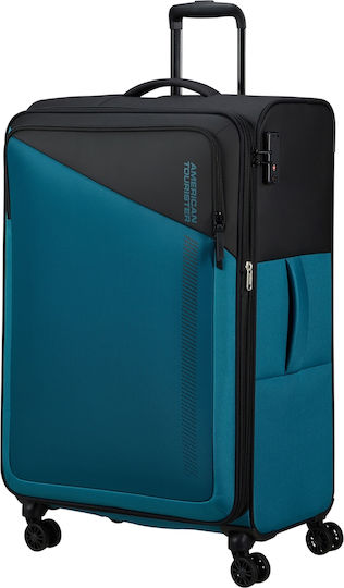 American Tourister Μεγάλη Βαλίτσα Ταξιδίου Black/blue με 4 Ρόδες Ύψους 77εκ.