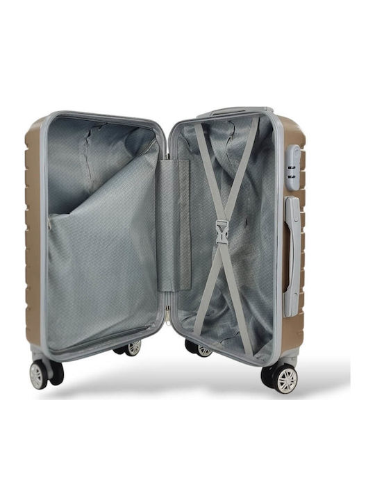 Playbags Hard Gold Cabin Travel Suitcase With 4 Wheels Height 52cm