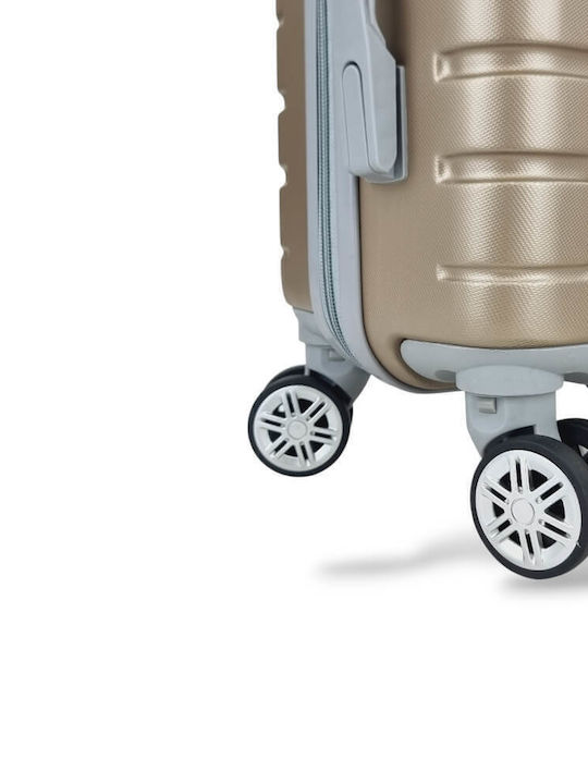Playbags Hard Gold Cabin Travel Suitcase With 4 Wheels Height 52cm