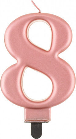 GoDan Geburtstagskerze Nummer "8" in Rosa Farbe PF-SCRZ8