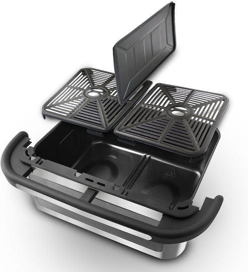 Rohnson Air Fryer με Διπλό Αποσπώμενο Κάδο 12lt Ασημί R-2882