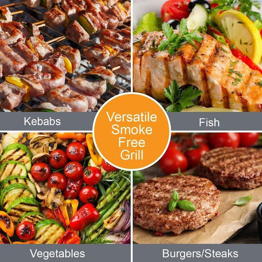 Royalty Line Tabletop Electric Grill Grill 2000W with Adjustable Thermostat 48cmx33cmcm