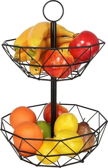 Vilde Metallic Black Fruit Bowl 30x30cm