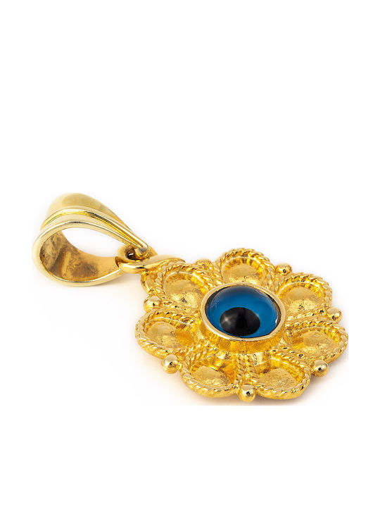 George Art Jewels Halskette Rosette aus Gold 14K Blau