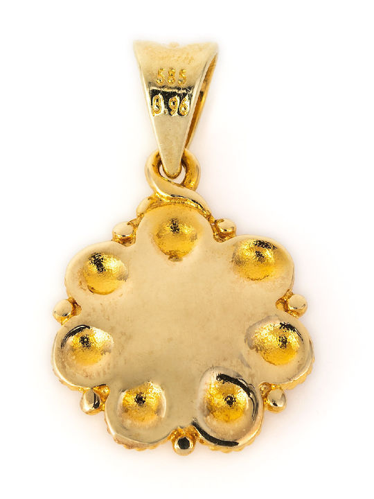 George Art Jewels Halskette Rosette aus Gold 14K Blau