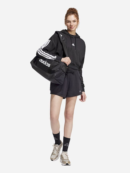 3-Stripes Френски Тери Изрязан Дамски Суитшърт Френски Тери Худи Черен