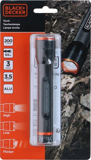 Black & Decker Taschenlampe LED mit maximaler Helligkeit 200lm Schwarz