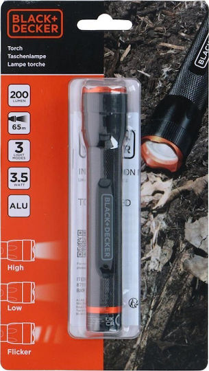 Black & Decker Taschenlampe LED mit maximaler Helligkeit 200lm Schwarz