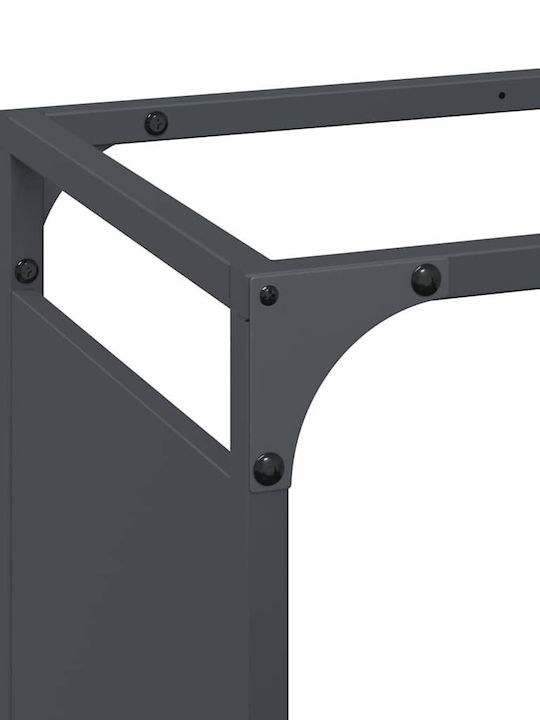 vidaXL Inox Ράφι Αποθήκευσης Ξύλων 90x28x90cm Γκρι