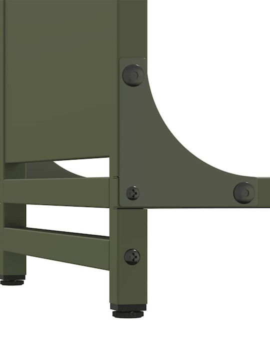 vidaXL Inox Ράφι Αποθήκευσης Ξύλων 90x28x90cm Πράσινο