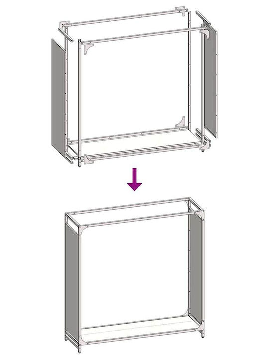 vidaXL Inox Ράφι Αποθήκευσης Ξύλων 90x28x90cm Γκρι