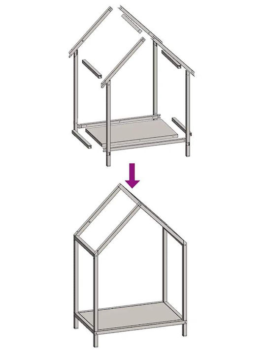 vidaXL Inox Ράφι Αποθήκευσης Ξύλων 40x25x60cm Γκρι