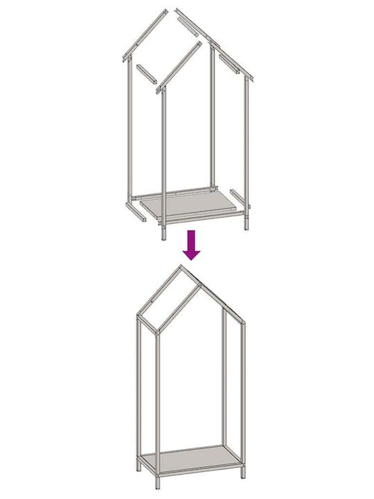 vidaXL Brennholz Inox Regal Holzlagerung 40x25x90cm