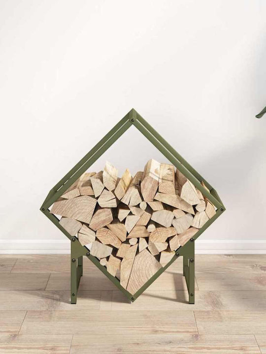 vidaXL Brennholz Inox Regal Holzlagerung 50x25x50cm