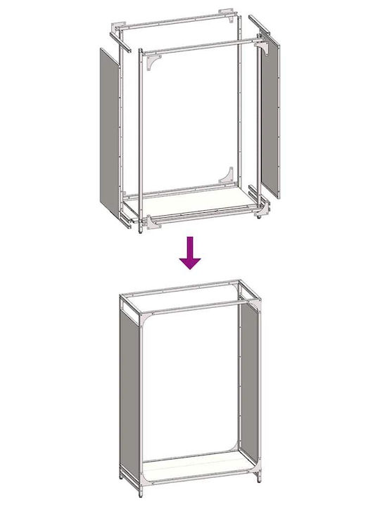 vidaXL Inox Ράφι Αποθήκευσης Ξύλων 60x28x90cm Μαύρο