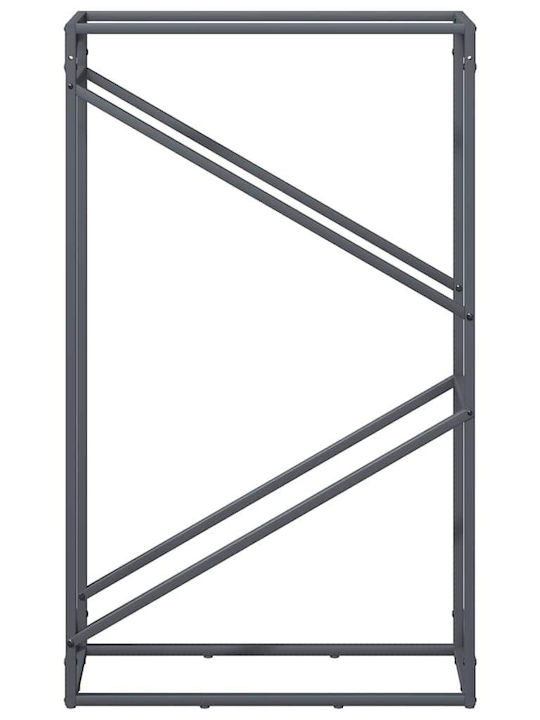 vidaXL Inox Ράφι Αποθήκευσης Ξύλων 60x25x100cm Γκρι