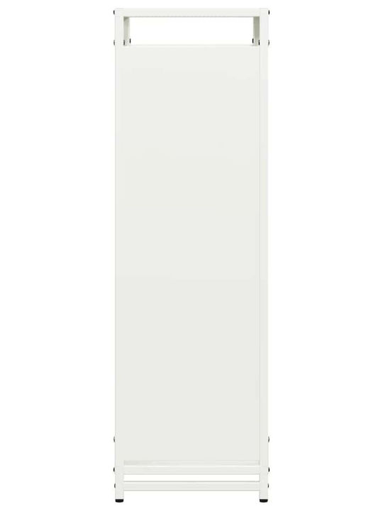 vidaXL Inox Ράφι Αποθήκευσης Ξύλων 60x28x90cm Λευκό