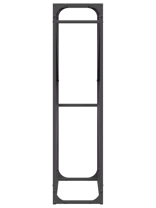 vidaXL Inox Ράφι Αποθήκευσης Ξύλων 60x25x100cm Μαύρο