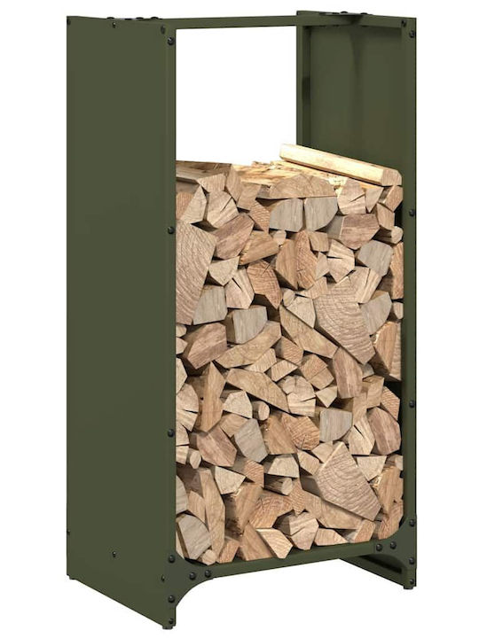 vidaXL Ξύλινο Ράφι Αποθήκευσης Ξύλων 40x30x80cm Πράσινο