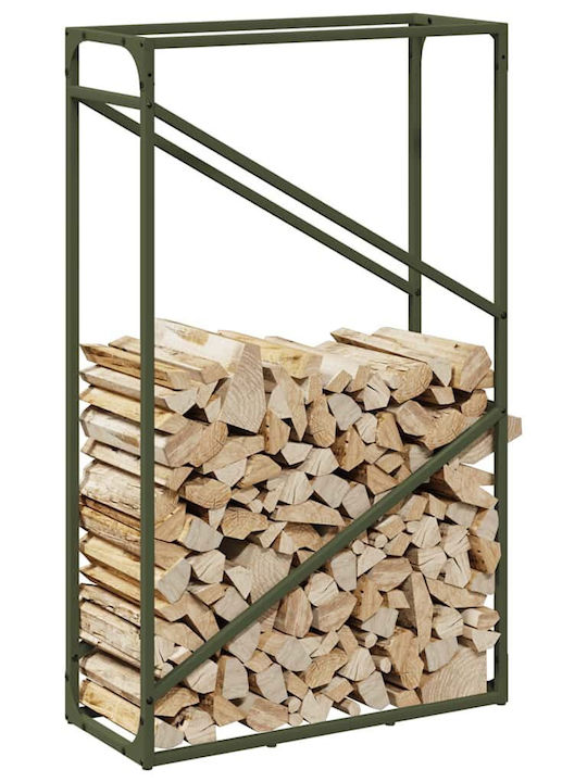 vidaXL Lemn de foc Lemn Raft Depozitare lemne 60x25x100cm Verde