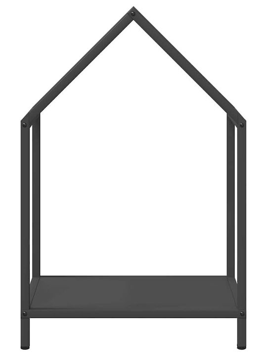 vidaXL Inox Ράφι Αποθήκευσης Ξύλων 40x25x60cm Μαύρο