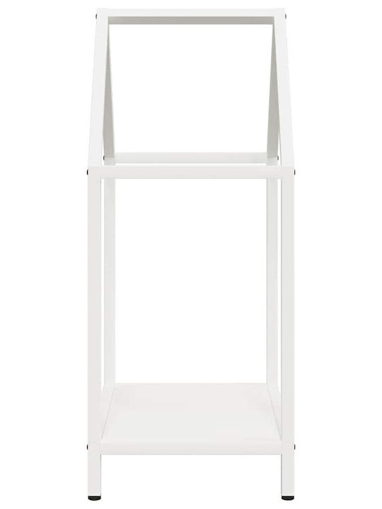 vidaXL Inox Ράφι Αποθήκευσης Ξύλων 40x25x60cm Λευκό