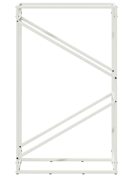 vidaXL Inox Ράφι Αποθήκευσης Ξύλων 60x25x100cm Λευκό
