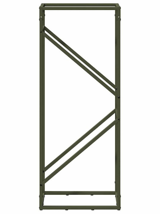 vidaXL Firewood Inox Shelf Wood Storage 40x25x100cm Green