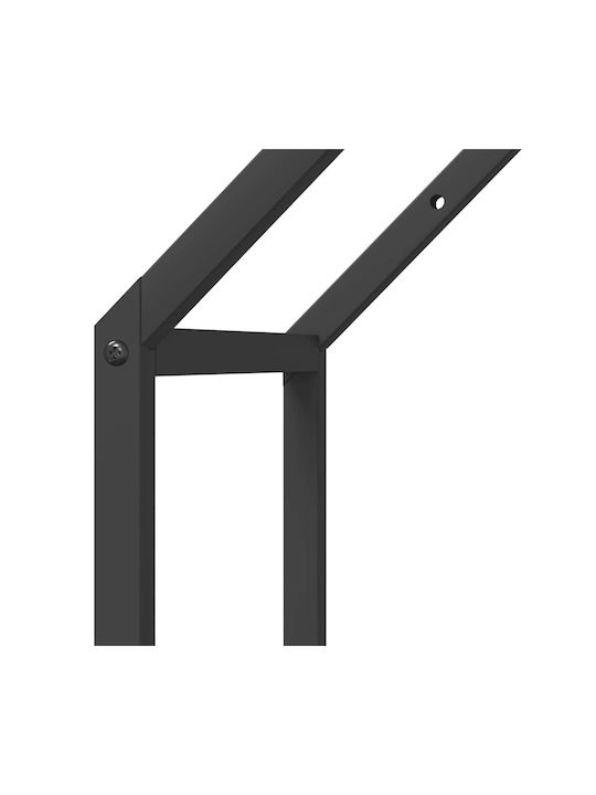 vidaXL Inox Ράφι Αποθήκευσης Ξύλων 40x25x60cm Μαύρο